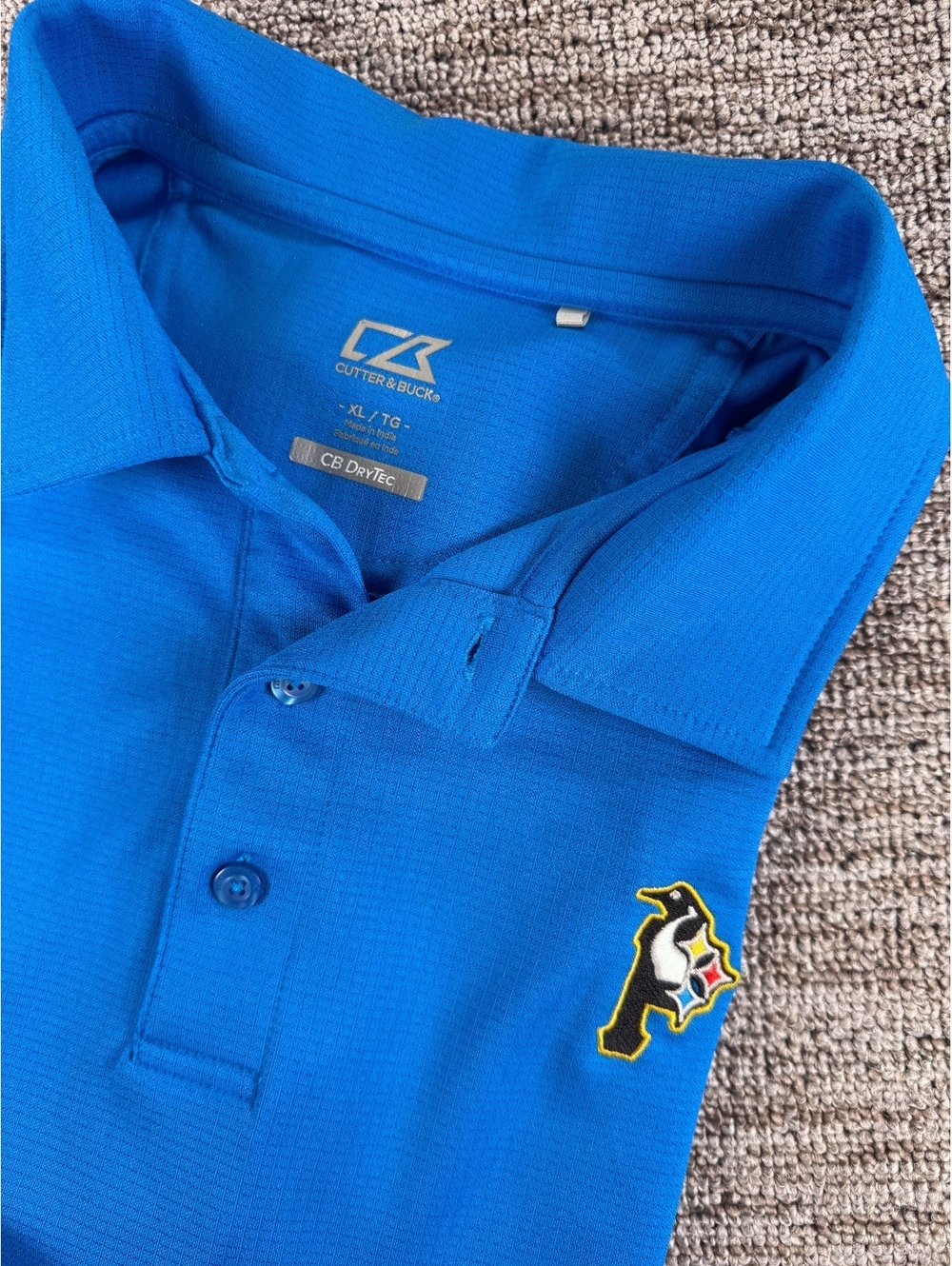 Cutter & Buck Blue Pittsburgh Penguins Performance Polo Shirt XL Athletic